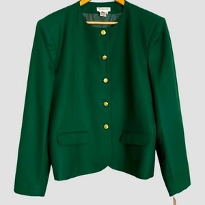 Vintage Talbots Suit Jacket  NWT Beautiful Green Blazer Women Wool size 20